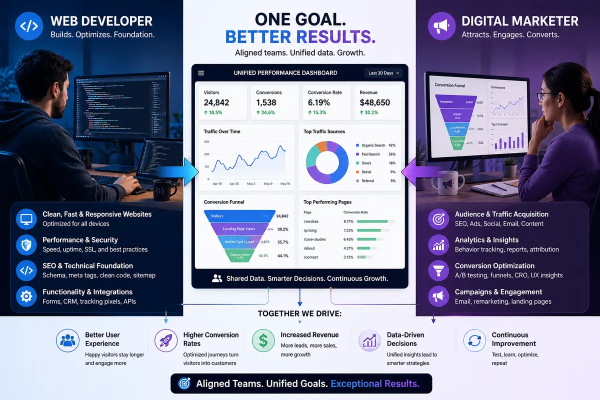 web design and marketing strategy alignment diagram