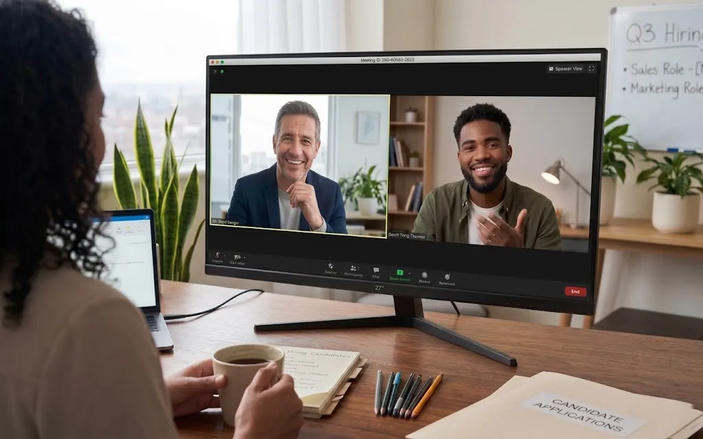 Hiring manager interviewing a web developer intern candidate
