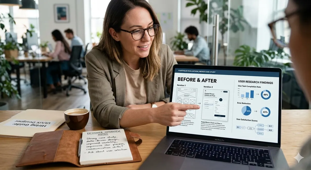 portfolio evaluation hiring designer