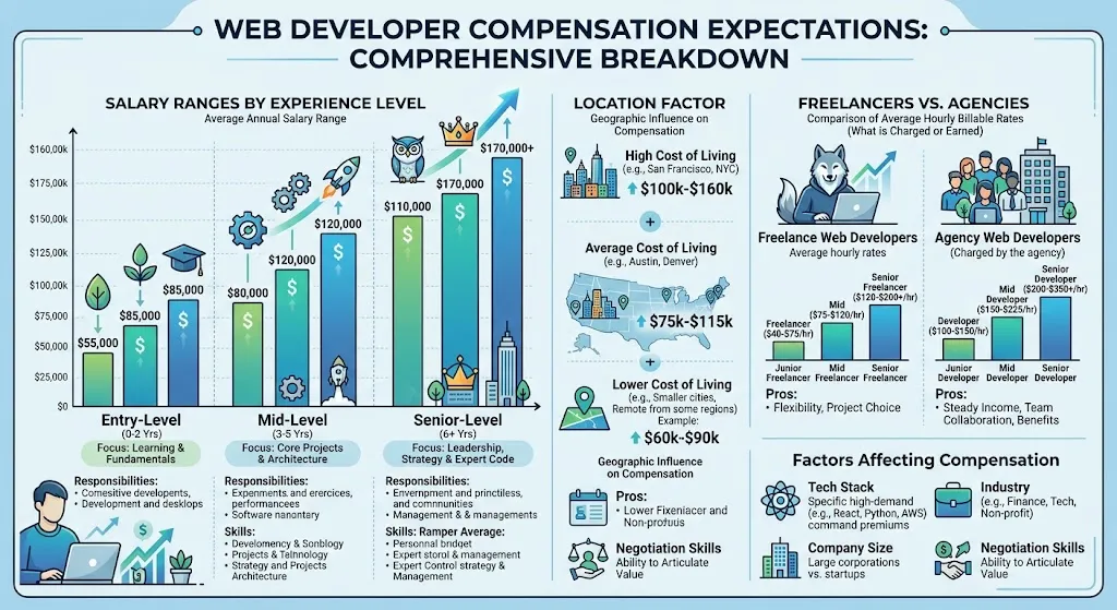 web developer compensation expectations