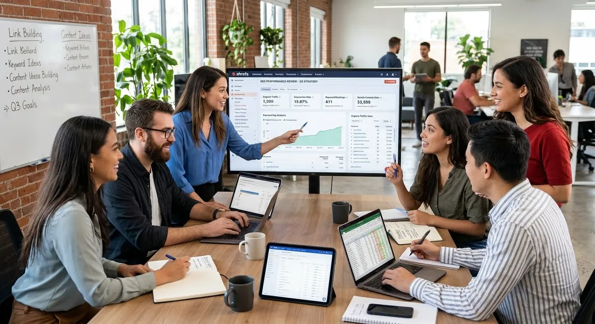 alt: SEO internship team collaborating on search engine optimization projects and digital marketing initiatives